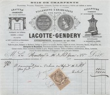 1880 BOIS DE CHARPENTE LACOTTE GENDERY A VILLENEUVE L ARCHEVEQUE - LES HERITI