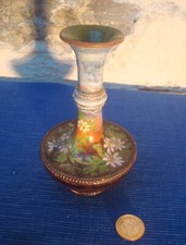 V64 Joli Petit Vase Soliflore Céramique Faïence Impressionniste XIXe Montigny