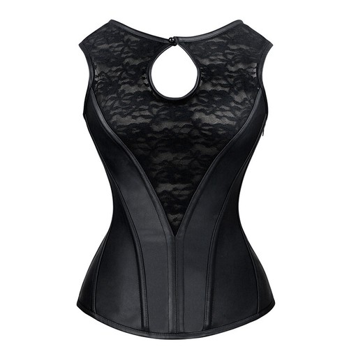 Corset zippé simili cuir
