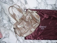 Sac à main ABACO vintage, cuir vieilli, strass, BE