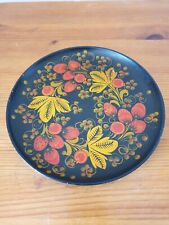 Assiette russe en bois peinte à la main Khokhloma 20 cm