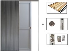 Porte Coulissante Athena Ral7035 2 Panneaux H204 X L83 + Système à Galandage Et 