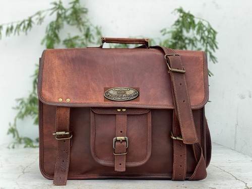 Sac cartable vintage cuir - sac,
