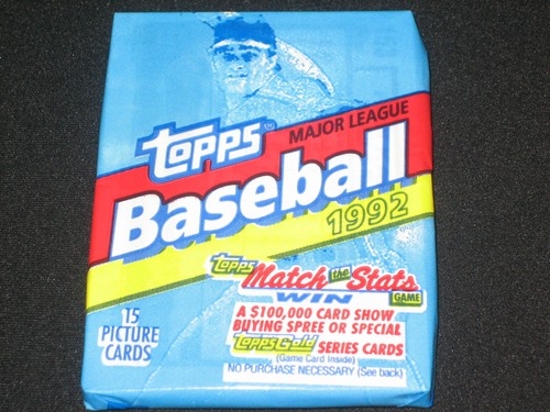 1992 topps baseball wax pack - topps,