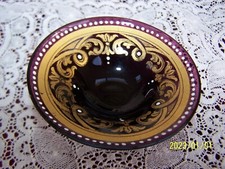 Ancien et minuscule baguier en cristal violet et doré.  TOP ! XIXème. Réf.13