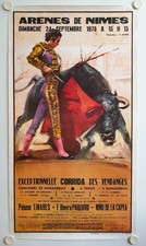Affiche Corrida ARENES de NIMES 1978 LINARES PAQUIRRI DE LA CAPEA - 53x97