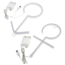  2 Pcs Panneau Néon Led Enseigne Lumineuse Signe De Lumière Signes Néons