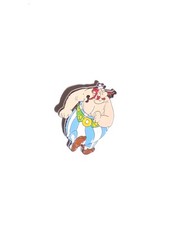Pin's Asterix / Obelix (signé 1991 Parc Astérix Goscinny Uderzo)