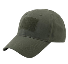 Casquette kaki avec velcro en façade