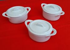 Lot 3 Cocottes Ovales Verrines Porcelaine à feu Blanche