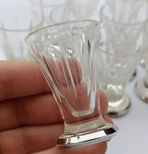 Lot de 12 Verres à Liqueur Art Déco Argent Massif / Silver Shot Glasses