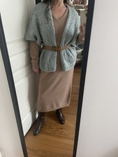 Gilet Laine Vert Taille Unique Fait Main