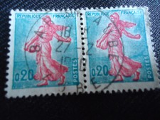 bande de 2 timbres France