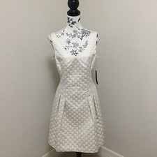 NEW Ralph Lauren Ivory/Gold Jacquard Elegant Occasion Fit/Flare Dress Size 2 NWT