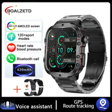 Montre Intelligente Militaire Homme IP68, Sports Outdoor, Fitness Tracker, Santé