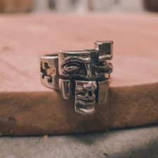 Bague art abstrait homme