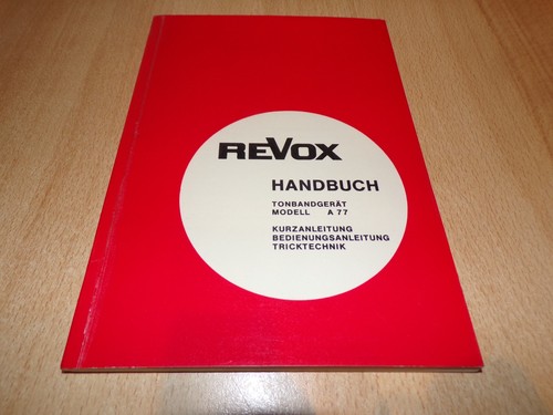 Revox handbuch tonbandgerät - revox,