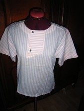 haut tunique rayé rose/blanc t40 encolure tunisienne 2 pressions