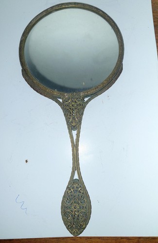 Miroir face main ancien - a,