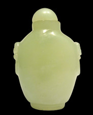 TABATIERE CHINOISE EN JADE - QING 19°S - ANCIENT CARVED JADEITE SNUFF BOTTLE