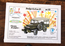 MAQUETTE CARTON A DECOUPER CARTO KIT / DODGE 4X4 WC 51
