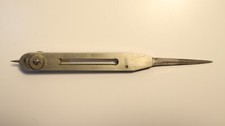 Ancien Compas de Proportion en alliage métallique blanc et acier XIXe siècle