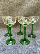 Lot de 5 Verres à Liqueur à Pied ,d'Alsace en Verre Vintage