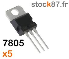 5 régulateurs de tension 7805 1,5A 5V - boitier TO220