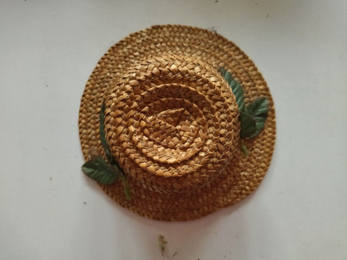Ancien chapeau osier rotin - ancien,