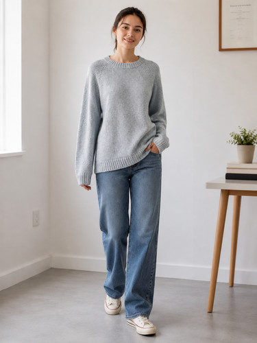 Pull femme design gris - pull, by