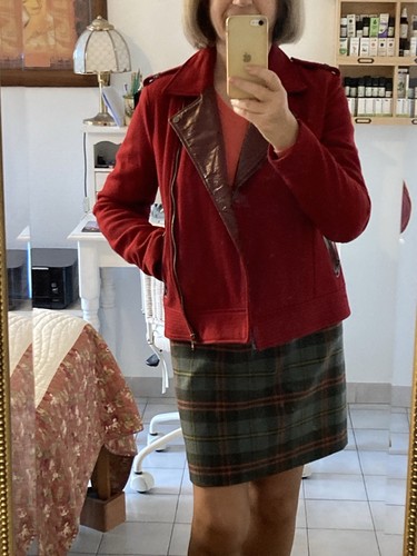Blouson bordeaux laine et - blouson, en