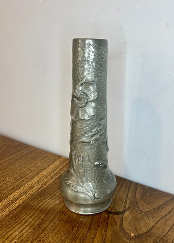 Vase art nouveau étain - vase,