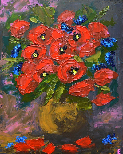 Peinture coquelicots dans - , un
