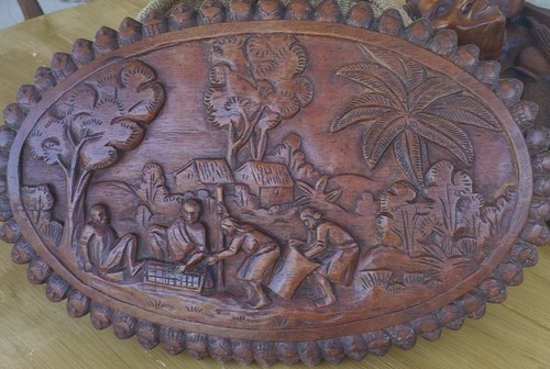 Bas relief mural - bas-relief, ovale