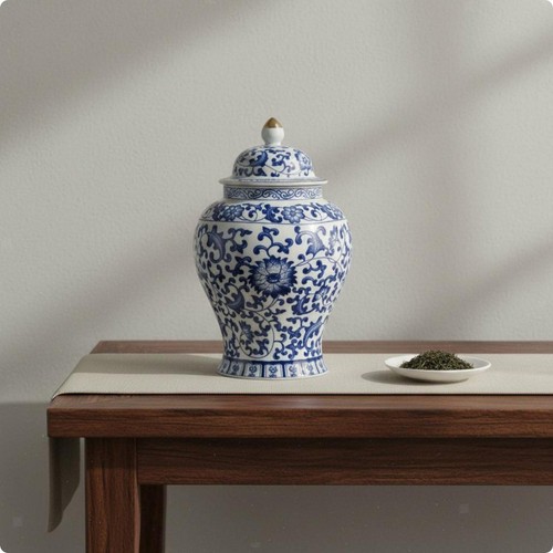 Pot porcelaine bleue - pot,