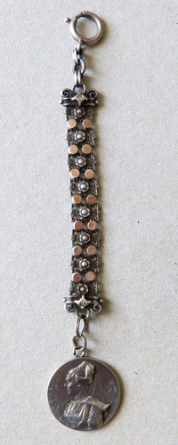 Silver pocket watch chain - silver,