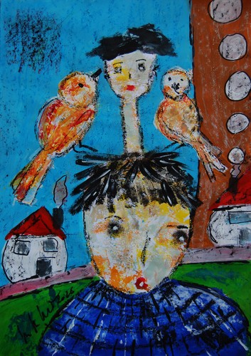 Art brut sur papier - , cm