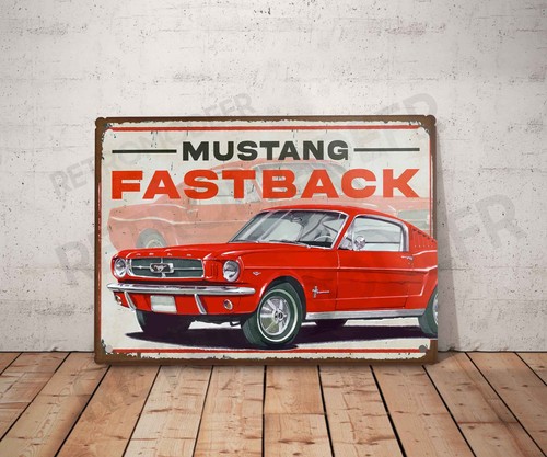 Plaque métal vintage mustang - vintage,