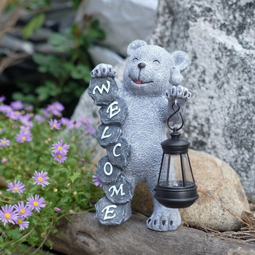 Lampe ours résine gris - ours,