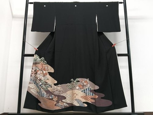 Kimono japonais luxueux noir