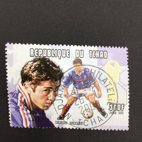 Timbre tchad football france - 1,