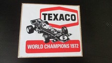 sticker Texaco championnats du monde formule 1 1972 Lotus J 10 cm / 8,5 cm