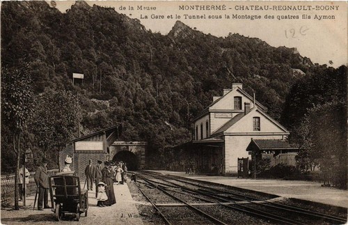Cpa monthermé gare et - gare,