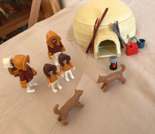 PLAYMOBIL 3465 Esquimaux  igloo, polaire, chiens - vintage 1985