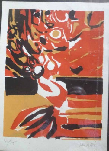 Lithographie signée jean - signée,