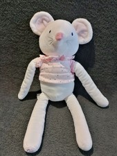 Doudou peluche souris blanche