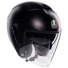 Casque jet AGV Irides mono noir mat casque de moto casque de moto visière...