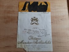 étiquette vin chateau Mouton Rothschild 1974 75cl Original wine label Motherwell