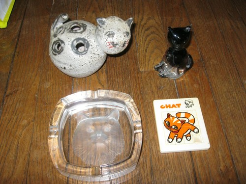 Lot chat pique fleur signe - lot,