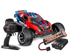Traxxas TRX 37254 -8 Red Rustler Rtr HD Rouge + Akku + Usb-C Chargeur 1:10 Neuf